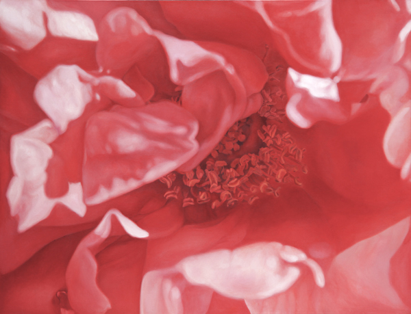 「赤花」　F80号　キャンバスに油彩
